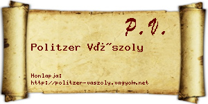 Politzer Vászoly névjegykártya